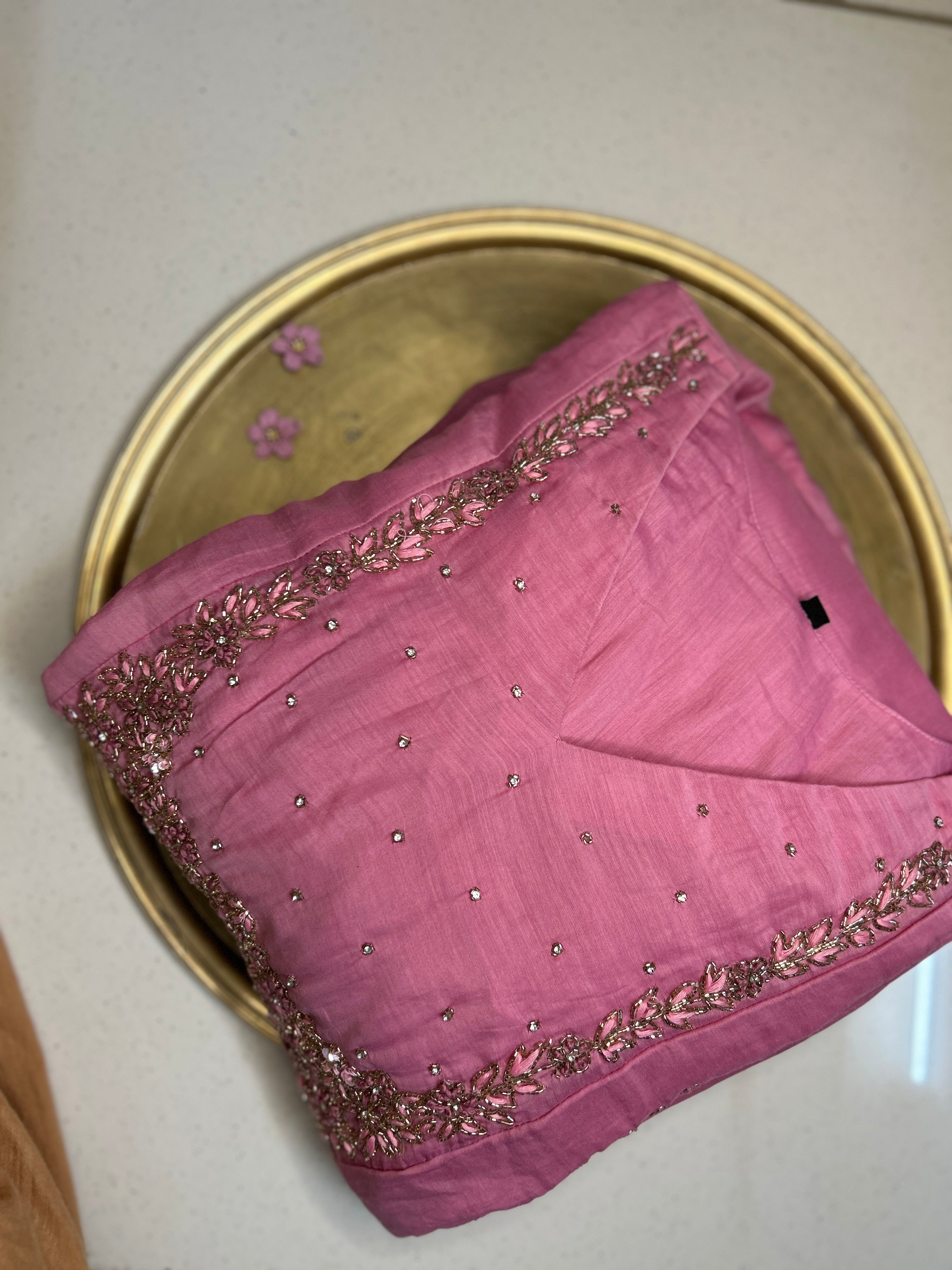 Pure Mul Chanderi Light Pink Suit