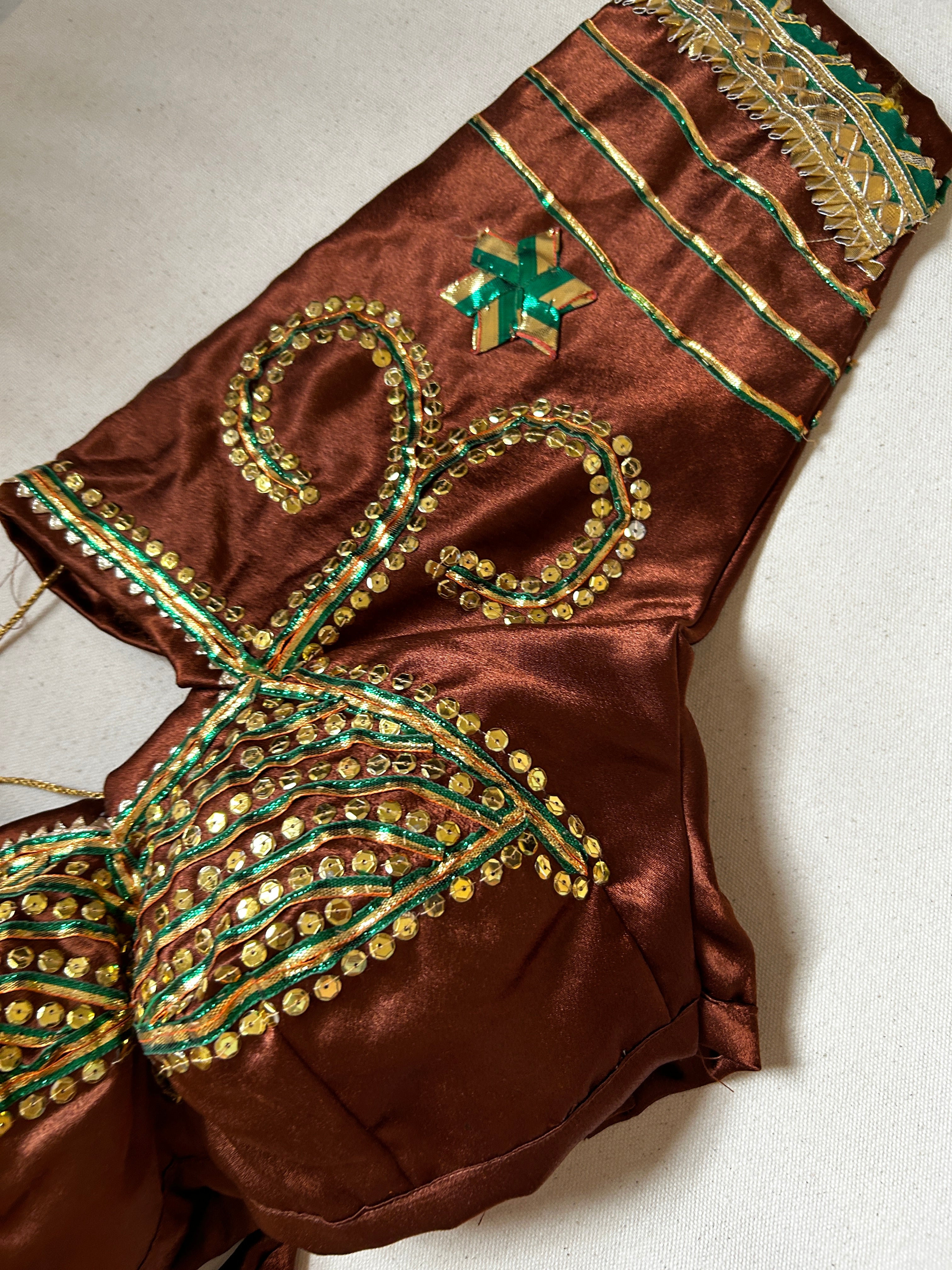 Brown Angi Blouse Handmade Gota patti work