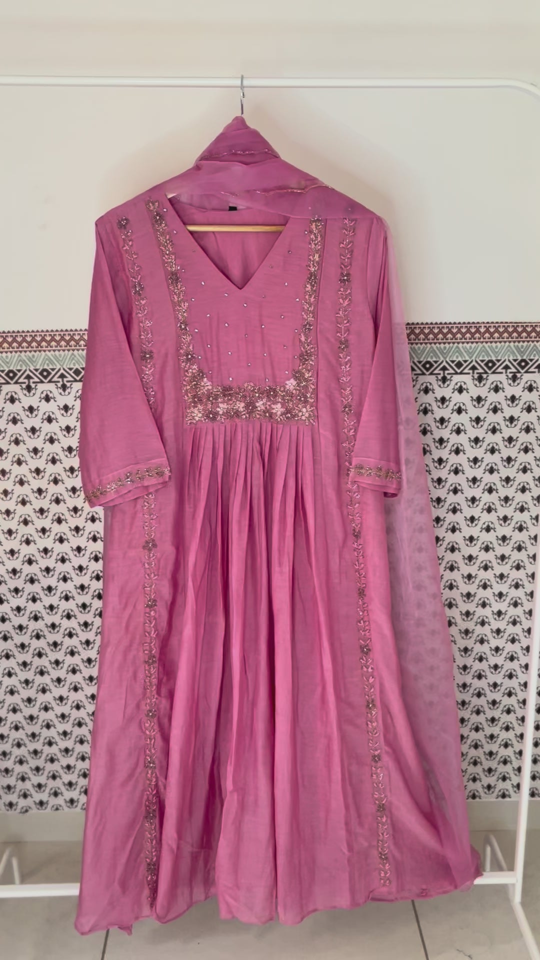 Pure Mul Chanderi Light Pink Suit