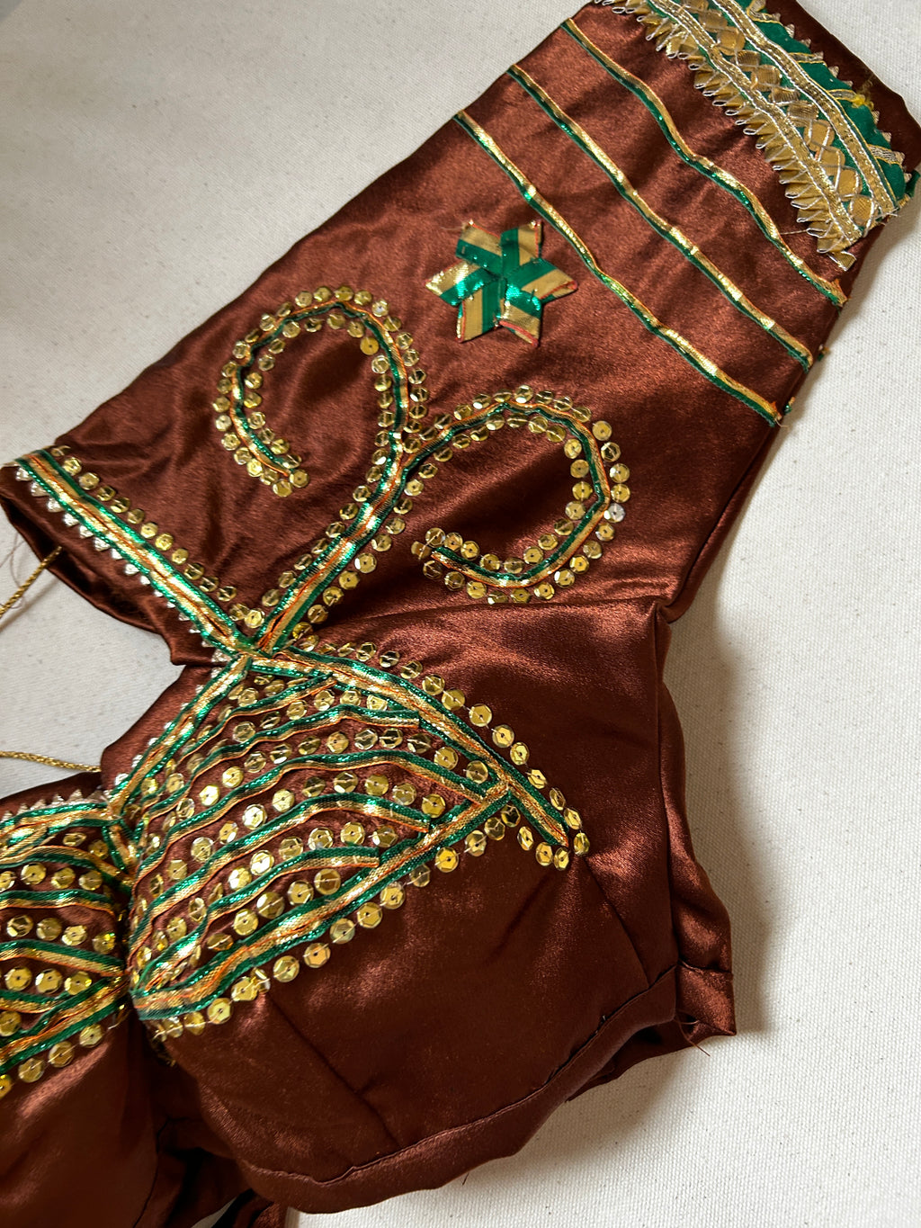 Brown Angi Blouse Handmade Gota patti work
