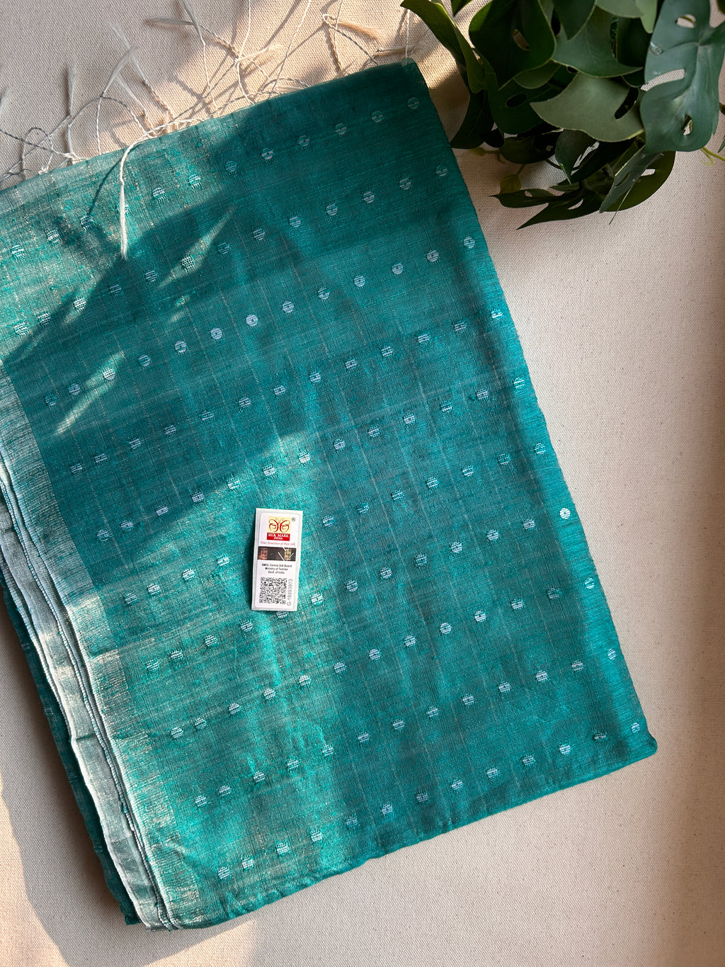 Handloom Sea Blue Matka Muslin Saree