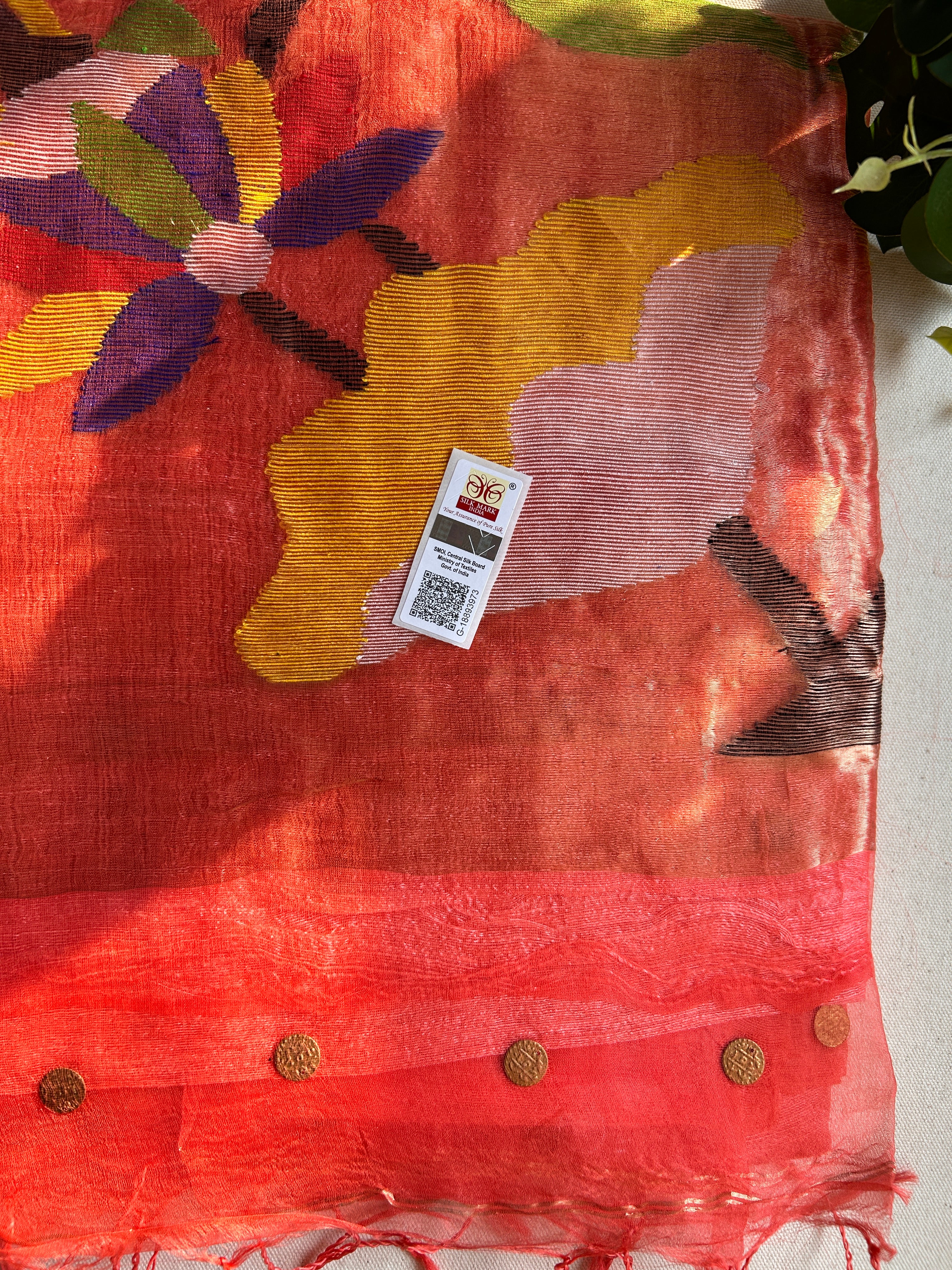 Paithani Pallu Jamdani Weave Matka Muslin Silk Saree