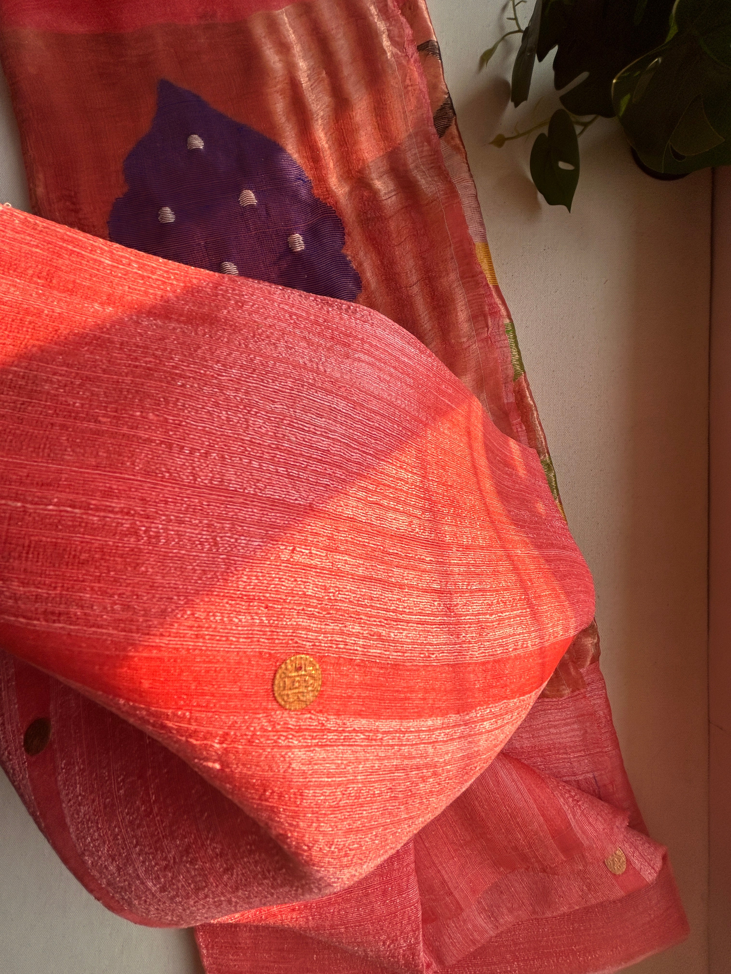 Paithani Pallu Jamdani Weave Matka Muslin Silk Saree